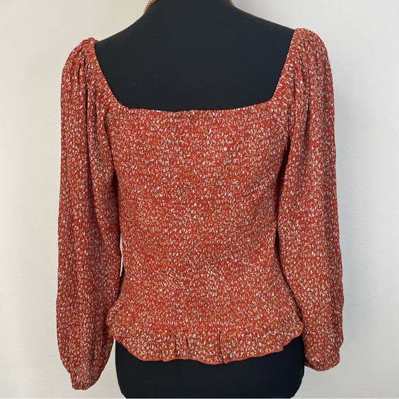 BÖHME Square Neck Smocked Boho Top Women’s Size Large - Picture 5 of 7